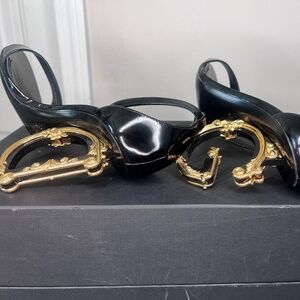 Dolce and Gabbana Barocco-Heel Sandals